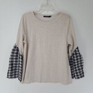 10.  Doe & Rae NWT Women's Long Sleeve Pullover Top Gray Size L